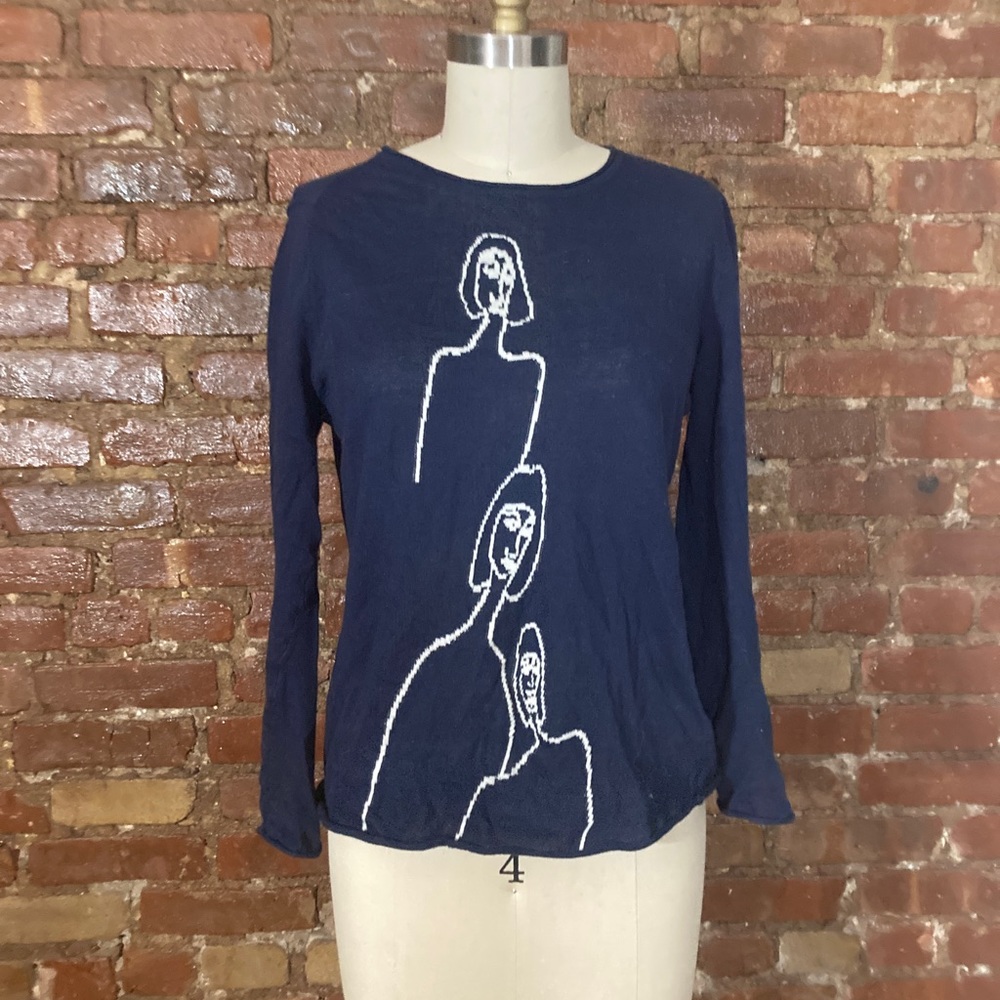 Artsy Linen blend knit top